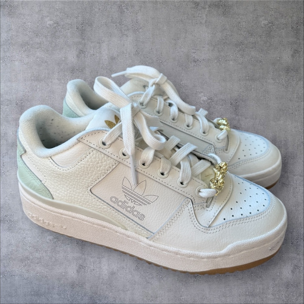 Adidas Cream Sneakers with Gold Details